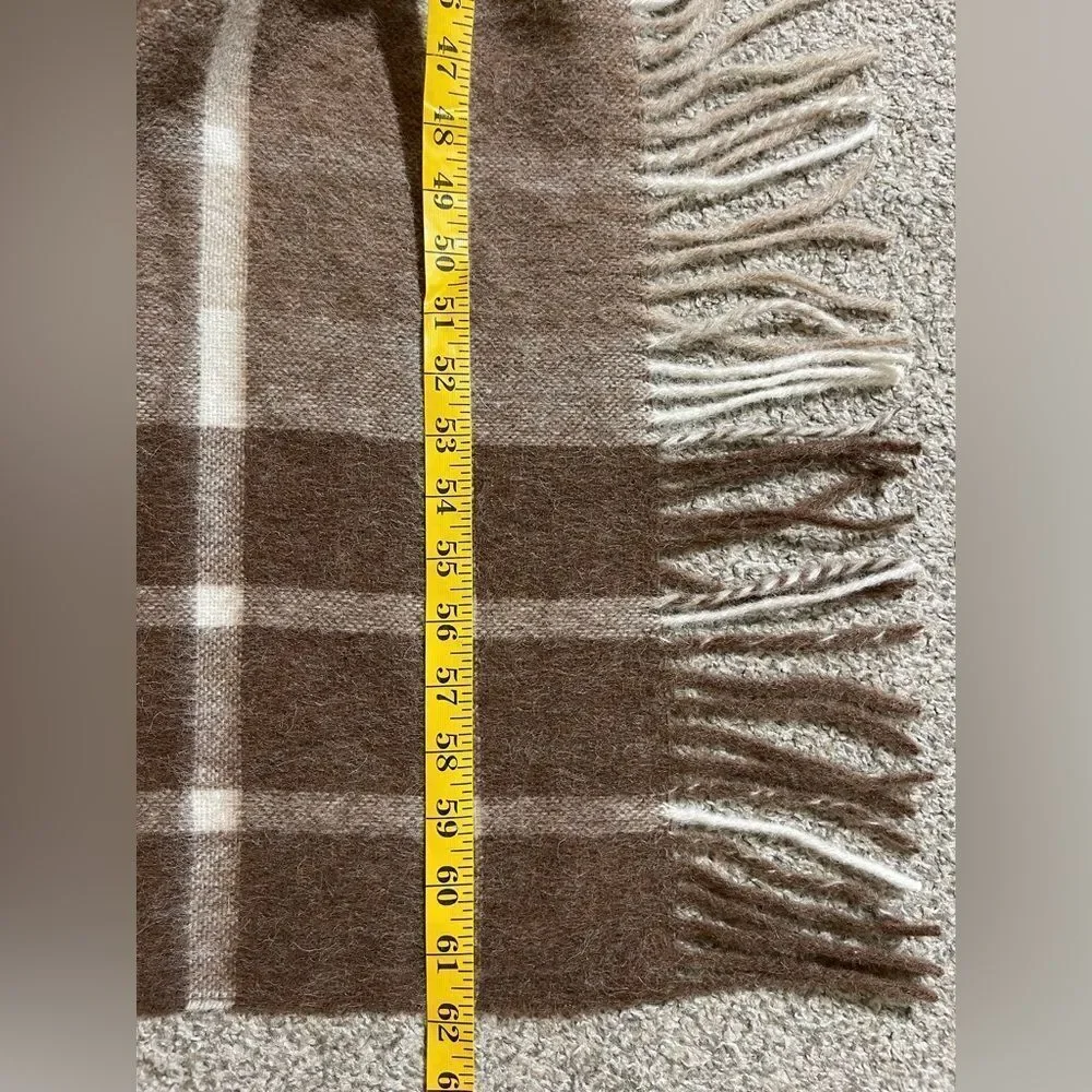 Tumi Brown and Cream Plaid Blanket